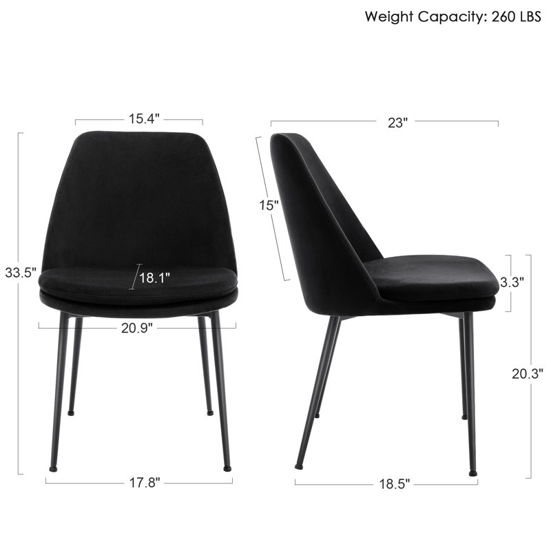 Everly Quinn Gallard Velvet Upholstered Side Chair & Reviews Wayfair